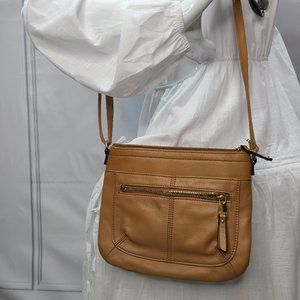 Tignanello Crossbody purse, Camel glove Leather